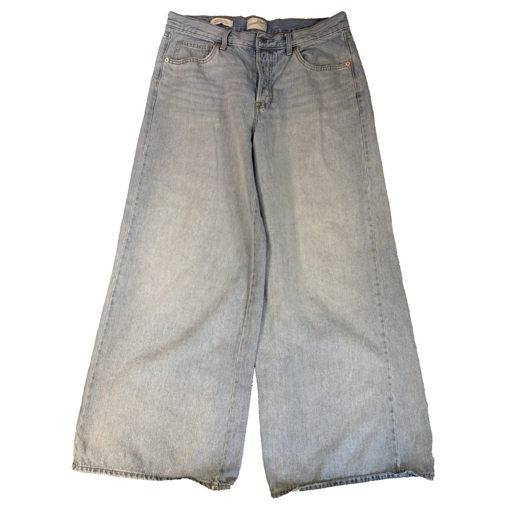Universal Thread Wide Leg Jeans 12 Light Wash Button Fly Baggy Y2K Skater Grunge
